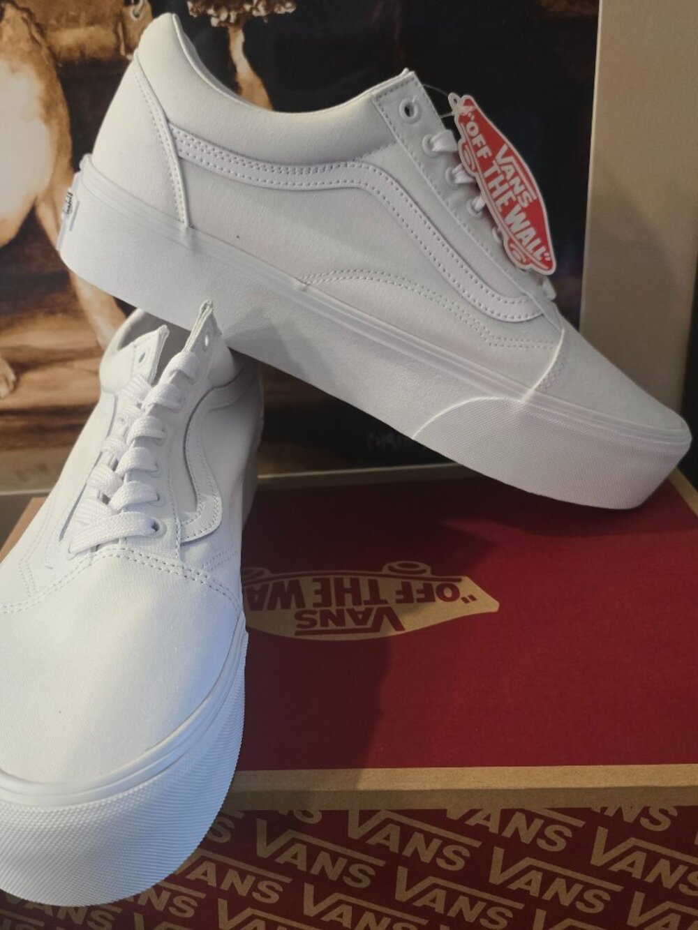 Vans Unisex Old Skool Stackform Shoes | True White | VN0A7Q5MW00 Mens 13 NEW